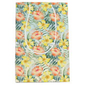 Blume aus tropischem Pfirsichgelb-Hibiskus Minze O Mittlere Geschenktüte (Vorderseite)