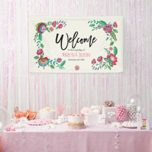 Blume aus türkis und orange banner