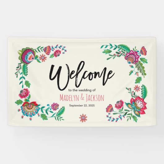 Blume aus türkis und orange banner (Horizontal)