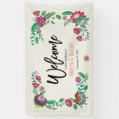 Blume aus türkis und orange banner (Vertikal)