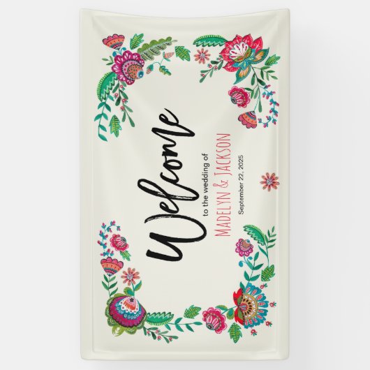 Blume aus türkis und orange banner (Vertikal)