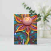 Blume aus verziertem Glas Postkarte (Stehend Vorderseite)