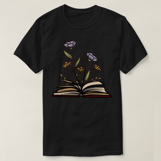 Blume aus Vintagem Buchstil T-Shirt (Design vorne)