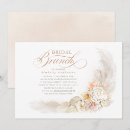 Blume aus weichem Pastell und Pampas Grass Bridal Einladung