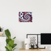 Blume aus weißem Fraktal Poster (Heimbüro)