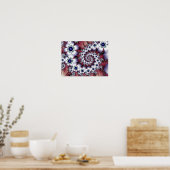 Blume aus weißem Fraktal Poster (Küche)