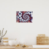 Blume aus weißem Fraktal Poster (Küche)