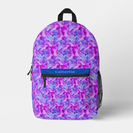 Blume aus weißem Hibiskus Bouquet Tinte Personalis Bedruckter Rucksack (Vorderseite)