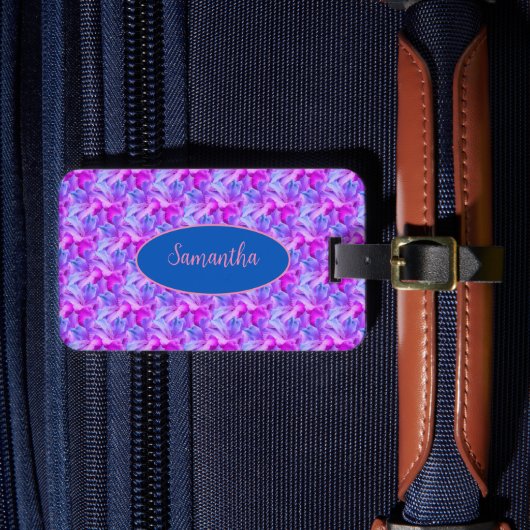 Blume aus weißem Hibiskus Bouquet Tinte Personalis Gepäckanhänger (Vorderseite Insitu 4)