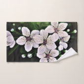 Blume aus weißem Kirschholz Badhandtuch Set (Handtuch)