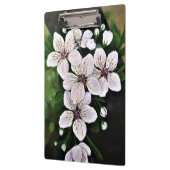 Blume aus weißem Kirschholz Klemmbrett (Links)