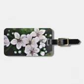 Blume aus weißem Kirschwein, in Acryl Gepäckanhänger (Vorderseite horizontal)