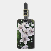 Blume aus weißem Kirschwein, in Acryl Gepäckanhänger (Vorderseite vertikal)