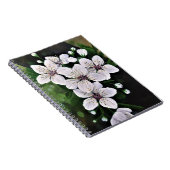 Blume aus weißem Kirschwein Notizblock (Rechte Seite)