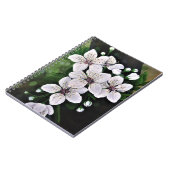 Blume aus weißem Kirschwein Notizblock (Linke Seite)