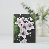 Blume aus weißem Kirschwein Postkarte (Stehend Vorderseite)