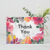 Blume aus weißem Marmor Dankeskarte (Stehend Vorderseite)