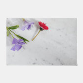 Blume aus weißem Marmor Fußmatte (Vorderseite)