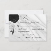 Blume aus weißem Marmor RSVP Karte (Vorderseite)