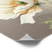 Blume aus weißem Mohn Art Poster drucken (Ecke)