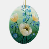 Blume aus weißem Mohn Keramik Ornament (Rechts)