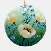 Blume aus weißem Mohn Keramik Ornament (Hinten)