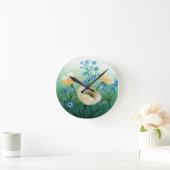 Blume aus weißem Mohn Runde Wanduhr (Zuhause)