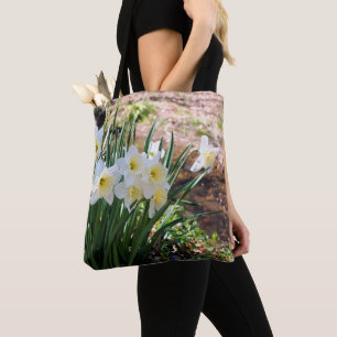 Blume aus weißem Nadelholz Tasche