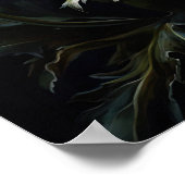 Blume aus weißem Orientalisch Mohn Art Pfoster dru Poster (Ecke)