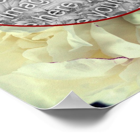 Blume aus weißem Peony erstellen Ihr eigenes Foto Poster (Ecke)