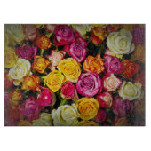 Blume aus weißem, rosafarbenen Rosen Schneidebrett (Vorderseite)