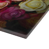 Blume aus weißem, rosafarbenen Rosen Schneidebrett (Ecke)