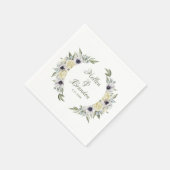 Blume aus weißem und pastellfarbenem Pfirsichpfirs Serviette (Ecke)