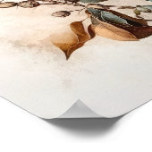 Blume aus weißer Baumwolle Art Print Poster (Ecke)