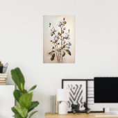 Blume aus weißer Baumwolle Art Print Poster (Heimbüro)