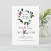 Blume aus weißer Baumwolle. Rustikales Brautparty  Einladung (Stehend Vorderseite)