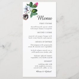 Blume aus weißer Baumwolle. Schöne botanische Hoch Menükarte