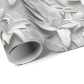 Blume aus weißer Lilie Nahtloses Muster Geschenkpapier (Rolleneckpunkt)