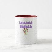 Blume aus weißer Lilie und muffiger Mama Text Pers Tasse (Zentrum)