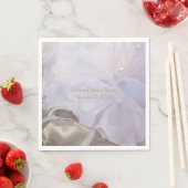 Blume aus weißer Seide mit Perle Serviette (Beispiel)