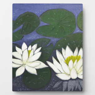Blume aus weißer Wasserlilie, Acrylmalerei Fotoplatte