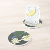 Blume aus weißer Wasserlilie, Acrylmalerei Untersetzer (Seite)