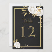 Blume aus Weißgold, geometrische Tischnummer (Rückseite)