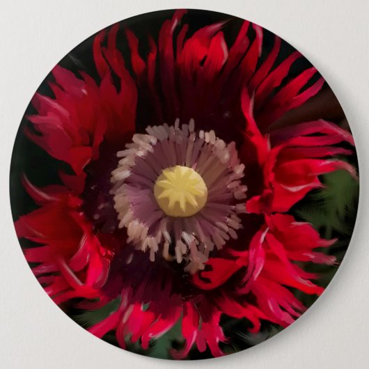 Blume aus wilden Mohn Button (Vorderseite)