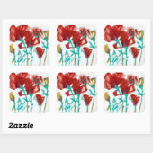 Blume Ausdruck II Quadratischer Aufkleber (Blatt)