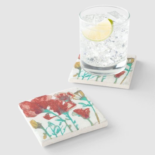 Blume Ausdruck II Steinuntersetzer (Seitenansicht)