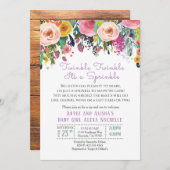 Blume Baby Dusche Einladung (Vorne/Hinten)