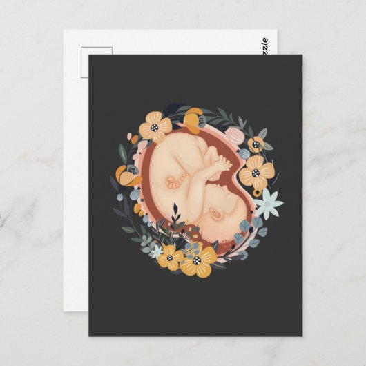 Blume Baby Schwangere Mutter Hebamme Postkarte (Vorne/Hinten)