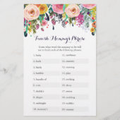 Blume Baby Shower beenden Mommy's Phrase Game (Vorderseite)