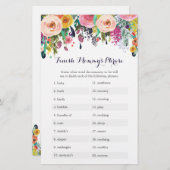 Blume Baby Shower beenden Mommy's Phrase Game (Vorne/Hinten)